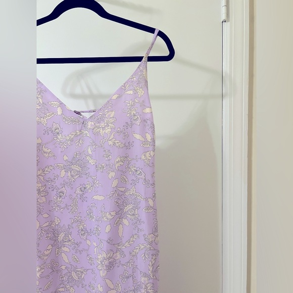 Topshop Floral Satin Slip Dress in Lilac Size 4 - Picture 6 of 8